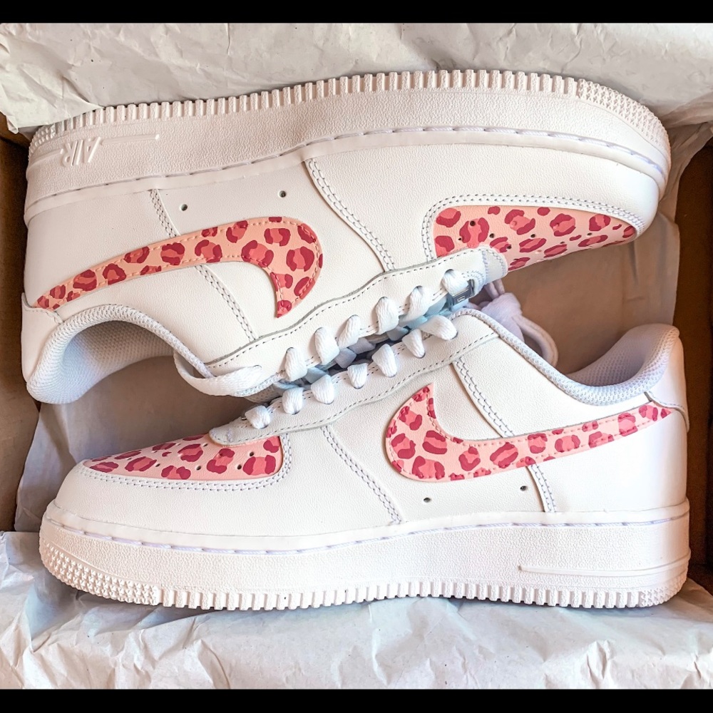 Pink Cheetah Air Force 1 Shoes